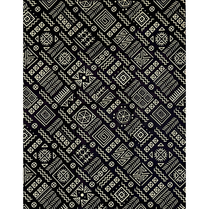 African Print Fabric/ Ankara - Black, Beige 'Love Letters & Palm Wine’, YARD or WHOLESALE
