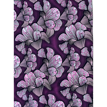African Print Fabric/Ankara - Pink, Purple "Romance Politics" Design, YARD or WHOLESALE