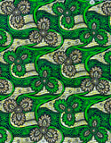 African Print Fabric/ Ankara - Green, Yellow, Brown ‘Zamaz' Design, YARD