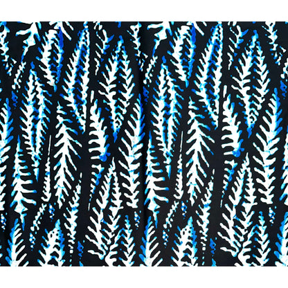 African Print Fabric/ Ankara - Blue, Black, White 'Who Blow AC?' Design, YARD or WHOLESALE