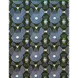 African Print Fabric/ Ankara - Green, Navy, Shimmering Silver 'Nthanda’ YARD or WHOLESALE