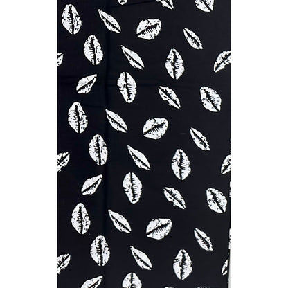 African Print Fabric/ Ankara - Black, White 'Worth Something' Design, YARD or WHOLESALE