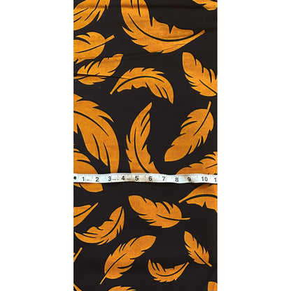 African Print Fabric/ Ankara - Black, Brown 'Gilded Plume' Design, Yard or Wholesale