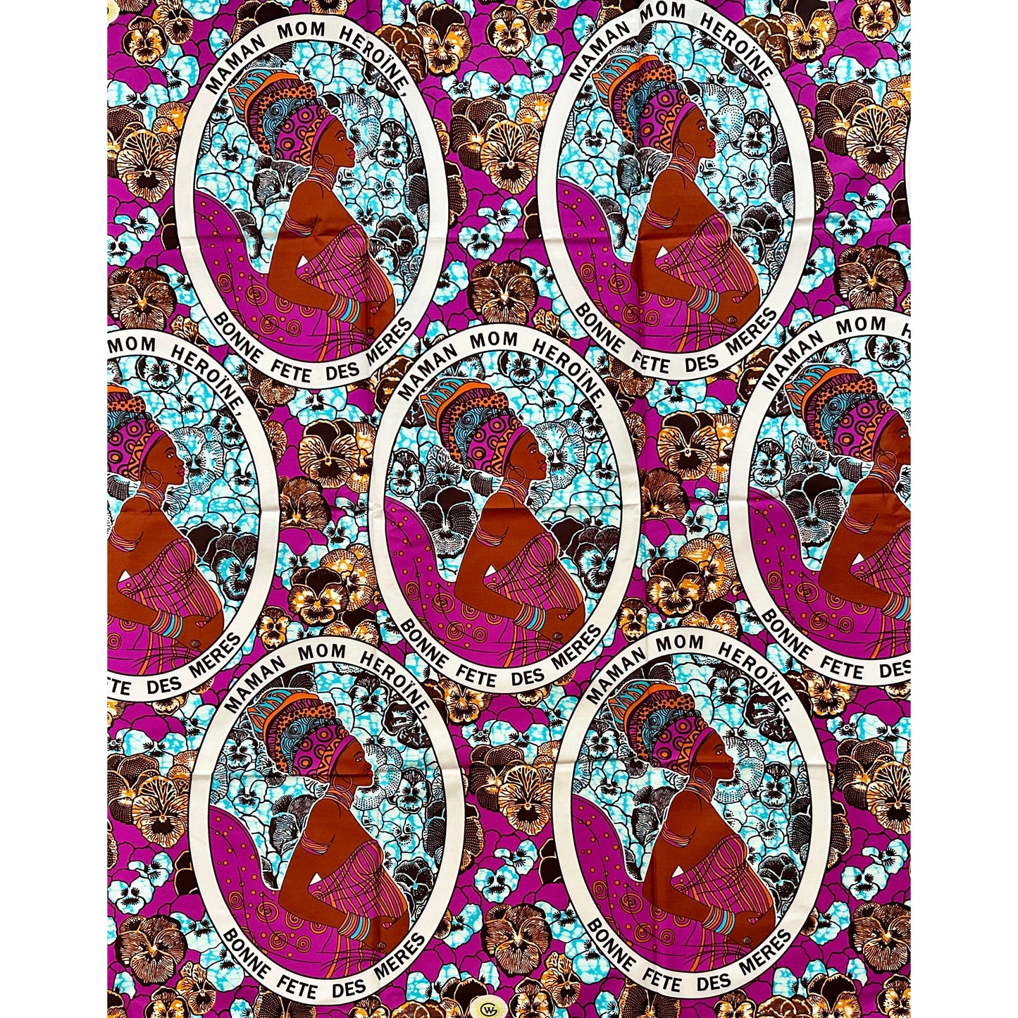 African Print Fabric/ Ankara - Purple, Blue 'Heroine,’ YARD