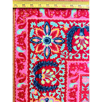 African Print Fabric/ Ankara - Blue, Red, Pink 'Beauty Get Backbone', Per 70” Panel or Wholesale