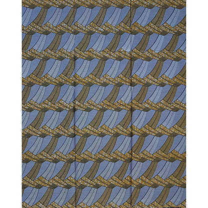 African Print Fabric/ Ankara - Gray, Brown ‘Obi Balance' Design, 1 Yard