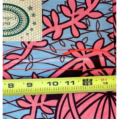 African Print Fabric/Ankara - Gray, Pink "Nkata Orbs" Design **Slightly Flawed**