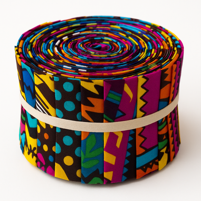 Jelly Roll Fabric - African Print Designs/ Ankara, Strip Roll Precut Quilting 2.5” Strips, Multiple Quantities Available