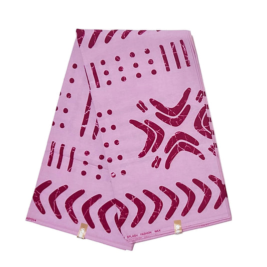 African Print Fabric/Ankara - Pink, Red "She Said Plenty" Design, YARD or WHOLESALE