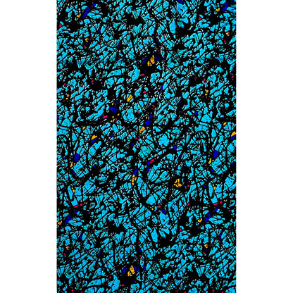 African Print Fabric/ Ankara - Blue, White 'Chaos Theory' Design, YARD or WHOLESALE