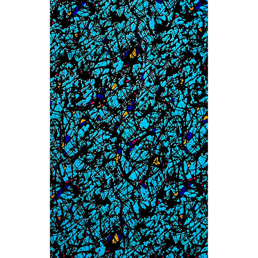 African Print Fabric/ Ankara - Blue, White 'Chaos Theory' Design, YARD or WHOLESALE