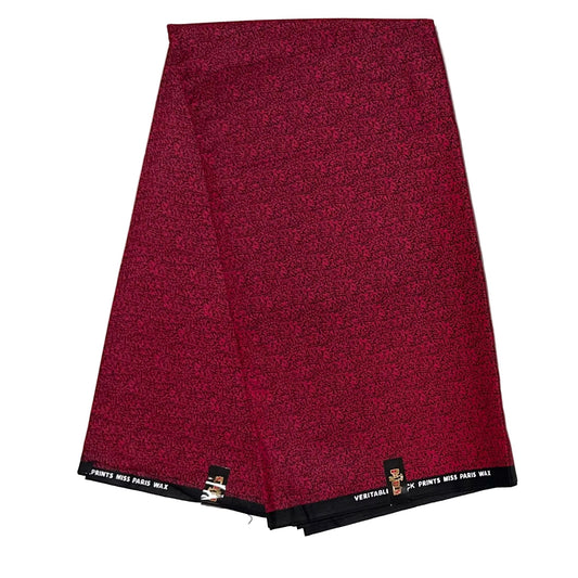 African Print Fabric/ Ankara - Red, Black 'Street Gospel' Design, YARD or WHOLESALE