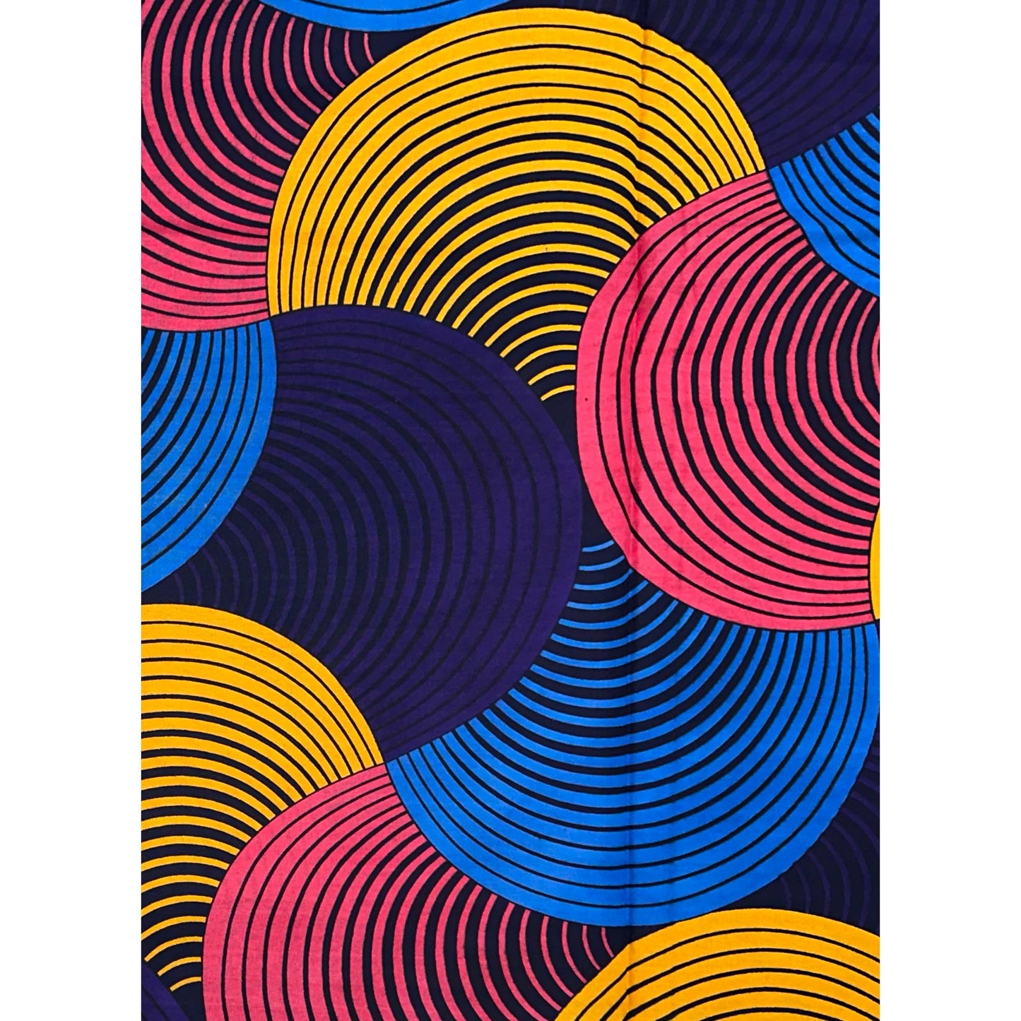 African Print Fabric/ Ankara - Pink, Purple, Marigold, Blue 'Ayo Waves', YARD or WHOLESALE