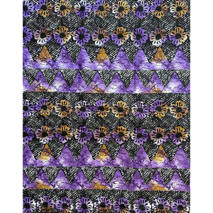 African Print Fabric/ Ankara - Purple, Brown, Black 'Ilyasse' Design, Per Yard or Wholesale