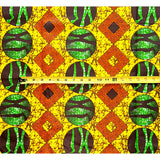 African Print Fabric/ Ankara - Yellow, Orange, Green 'Marked by Tassi,’ YARD or WHOLESALE