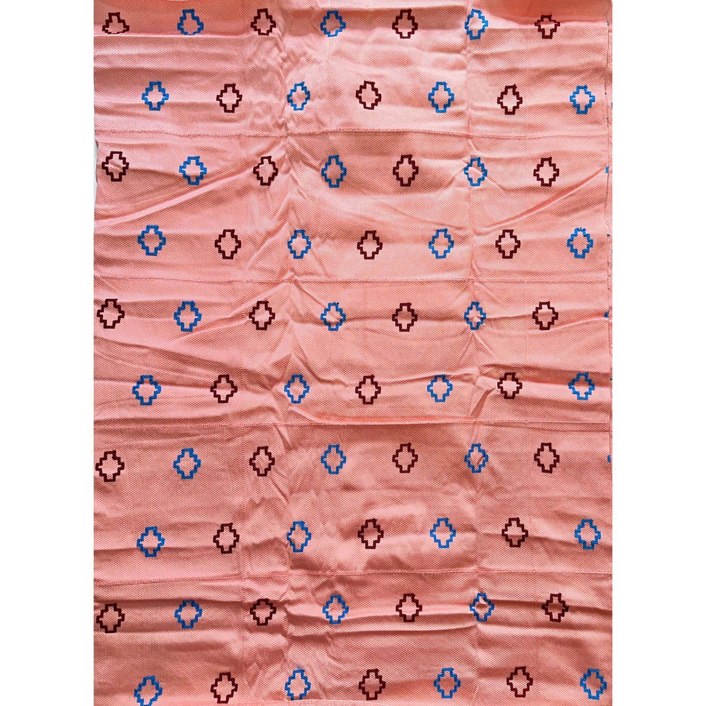 African Fabric/ Woven, Embroidered Kente - Pink, Blue “Siisi”, ~2 Yards