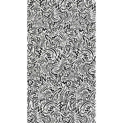 African Print Fabric/ Ankara - Black, White 'Zigii' Design, YARD or WHOLESALE