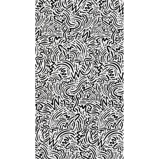 African Print Fabric/ Ankara - Black, White 'Zigii' Design, YARD or WHOLESALE