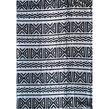 African Print, Satin Fabric- Black, White "Nima", Yard or Wholesale