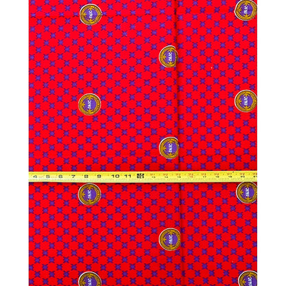 African Print Fabric/ Ankara - Red, Purple 'UFIC,’ YARD