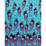 African Print Fabric/ Ankara - Blue, Purple, Pink "Angina Eye", YARD