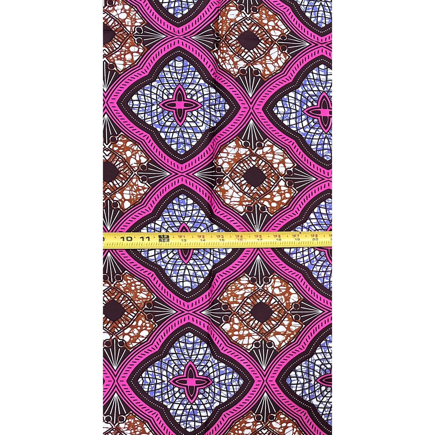 African Print Fabric/ Ankara - Purple, Brown 'Zikora', 1 YARD