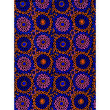 African Print Fabric/ Ankara - Blue, Orange, Pink 'Koko Impact' YARD or WHOLESALE