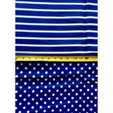 African Print Fabric/ Ankara - **FLAWED** Blue, White 'Lora Striped' Design, YARD or WHOLESALE