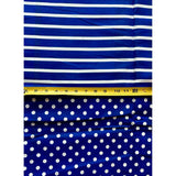 African Print Fabric/ Ankara - Blue, White 'Lora Striped' Design, YARD or WHOLESALE
