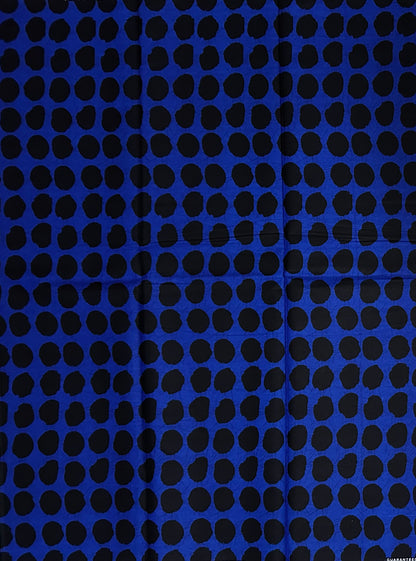 African Print Fabric/ Ankara - Blue, Black 'Periodddt' Design, YARD or WHOLESALE