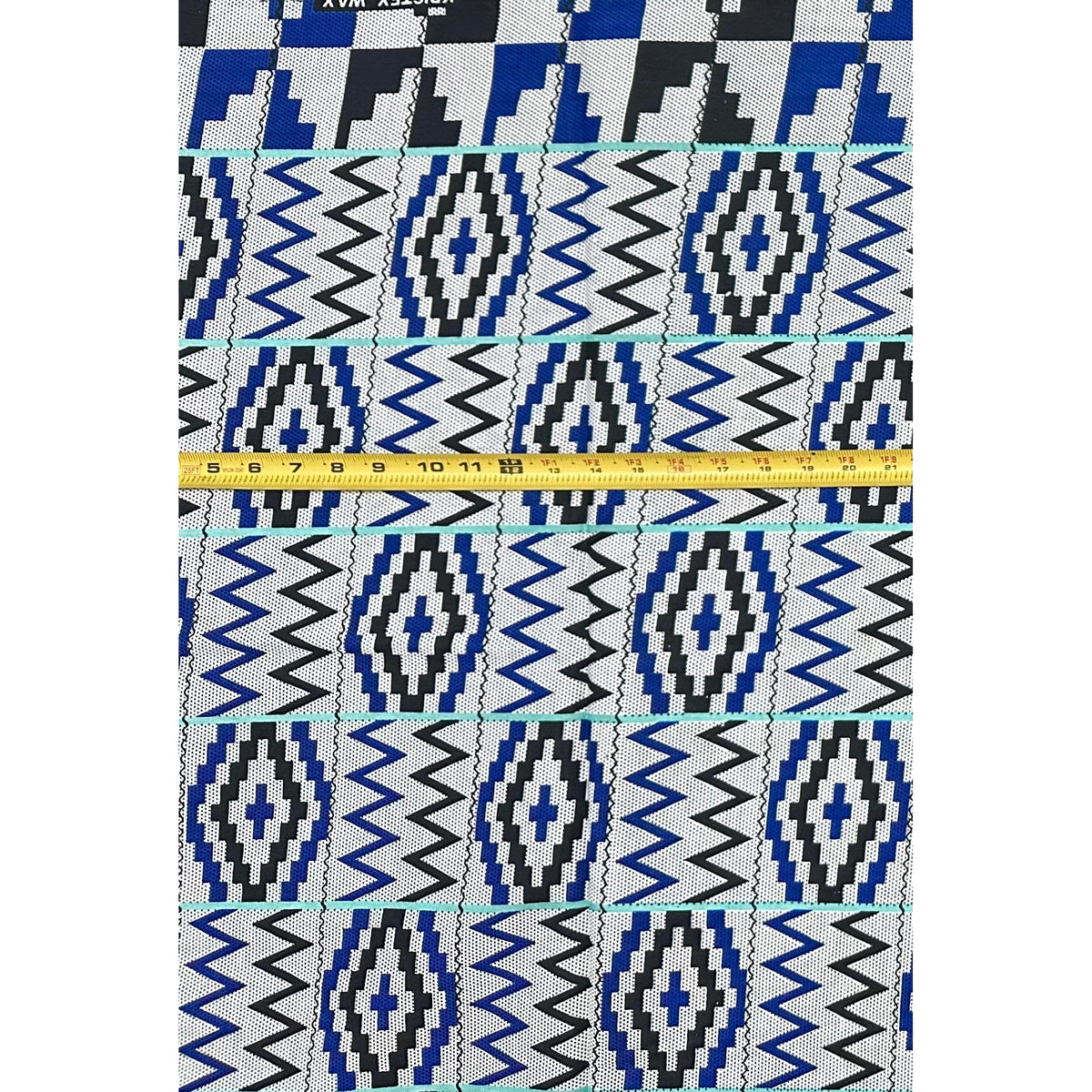 African Print Fabric/ Ankara - Blue, White, Black 'Azuri Meridian', YARD or WHOLESALE