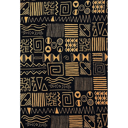 African Print Fabric/ Ankara - Black, Brown "Pass It Down", YARD or WHOLESALE