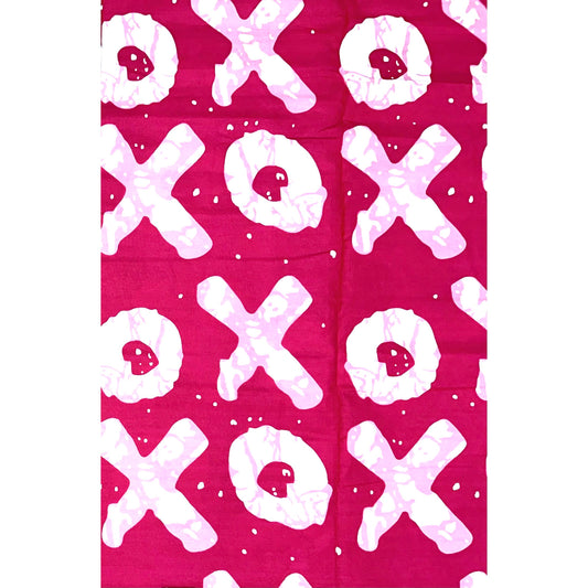African Print Fabric/ Ankara - Pink, White 'Kiss & Kulture', Per Yard or Wholesale