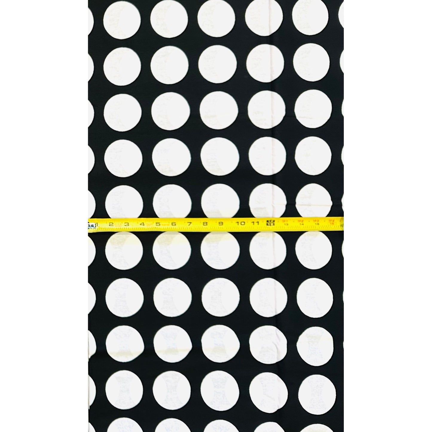 African Print Fabric/ Ankara - Black, White 'Polka Dot' Design, YARD or WHOLESALE