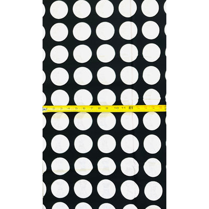 African Print Fabric/ Ankara - Black, White 'Polka Dot' Design, YARD or WHOLESALE