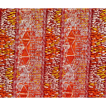 African Print Fabric/ Ankara - Orange, Brown, Beige 'Ceylon’, YARD or WHOLESALE