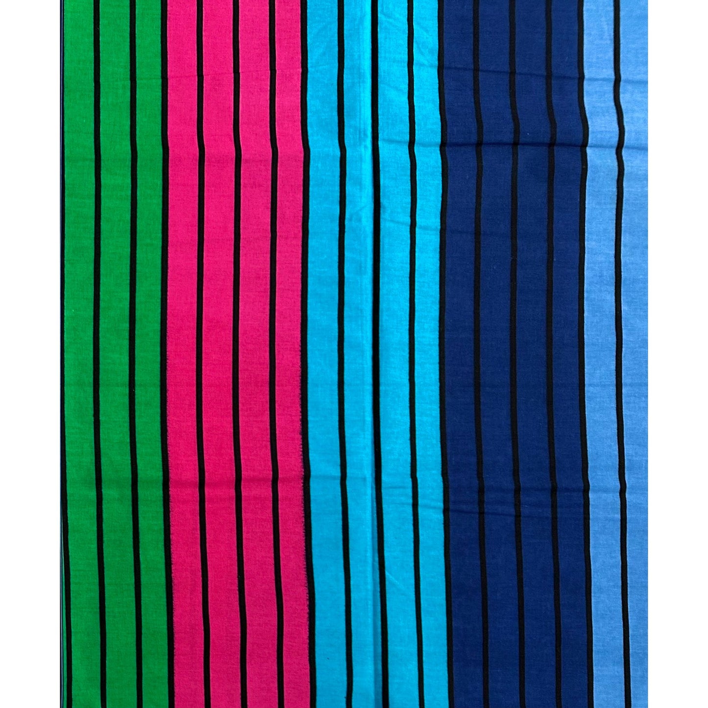 African Print Fabric/ Ankara - Pink, Green, Blue, Yellow 'Ikeja Chromatics', YARD or WHOLESALE