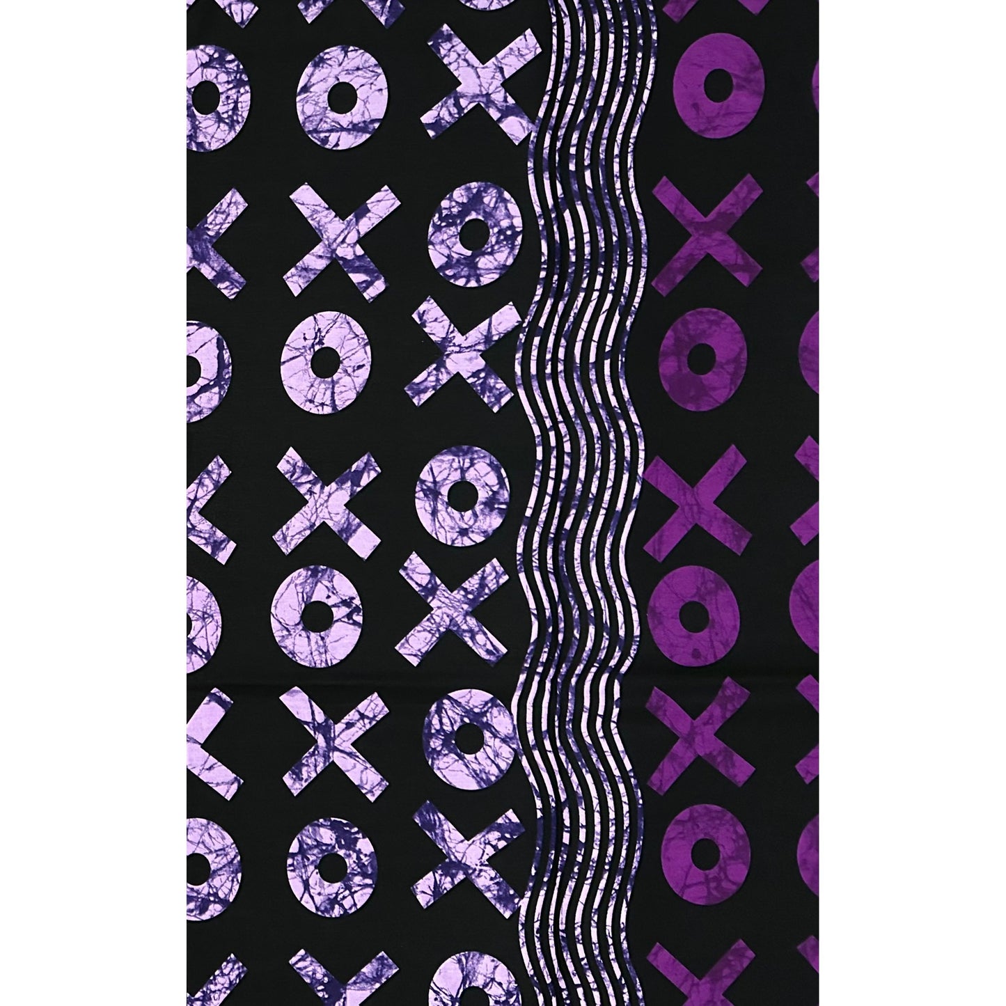 African Print Fabric/ Ankara - Shades of Purple, Black 'XOXO', Per Yard or Wholesale