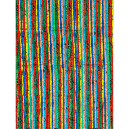 African Print Fabric/ Ankara - Red, Yellow, Blue, Teal, Green, Peach 'Strokes of Genius' Design, YARD or WHOLESALE