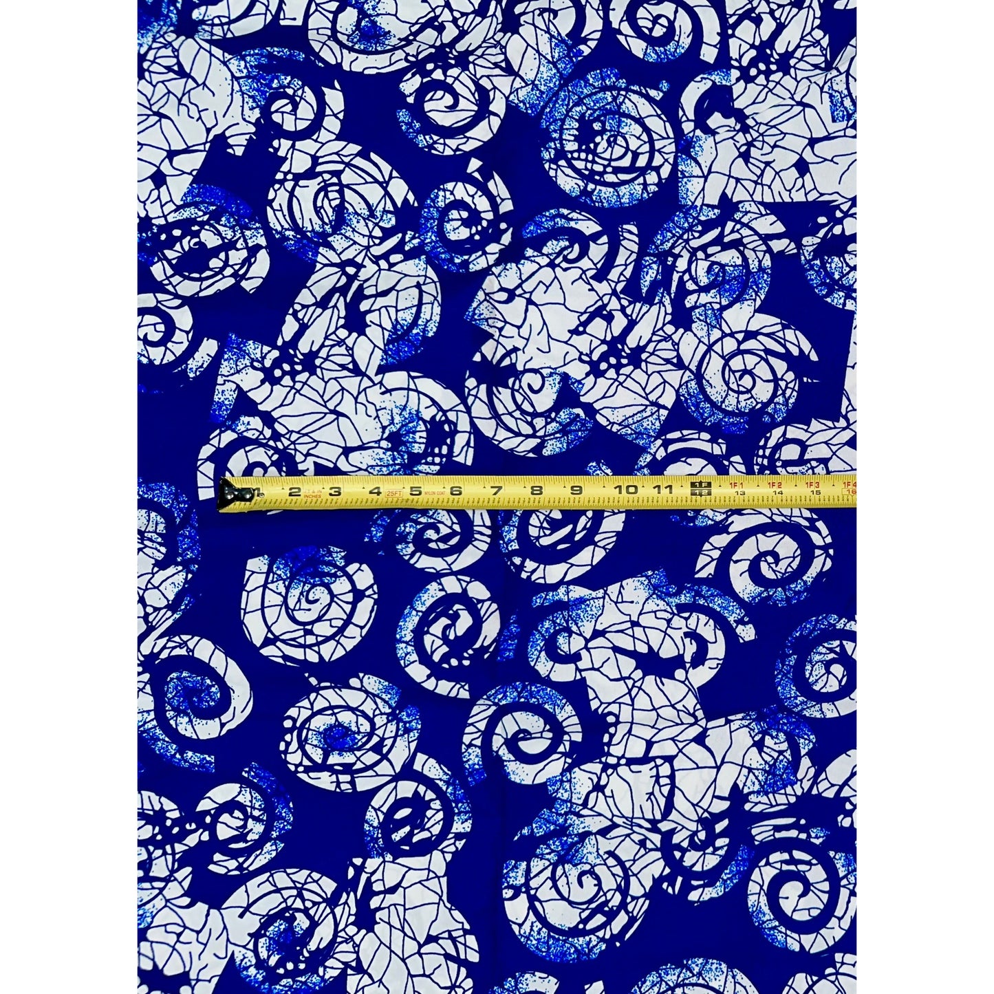 African Print Fabric/ Ankara - Blue, White 'Tide & Truth' Design, YARD or WHOLESALE