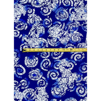 African Print Fabric/ Ankara - Blue, White 'Tide & Truth' Design, YARD or WHOLESALE