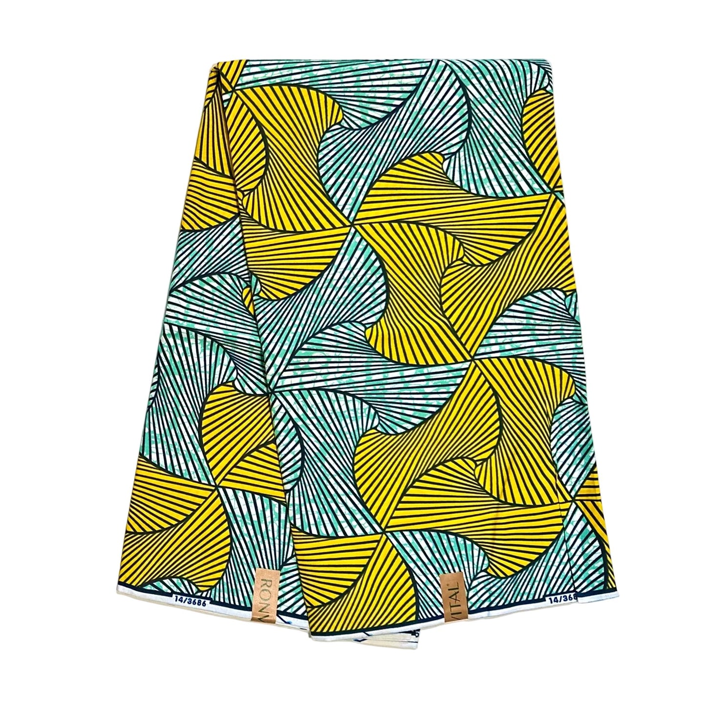 African Print Fabric/ Ankara - Yellow, Green 'Spinderella', YARD or WHOLESALE
