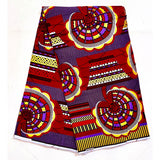 African Print Fabric/ Ankara - Purple, Red, Brown, Gold "Valencia," YARD or WHOLESALE