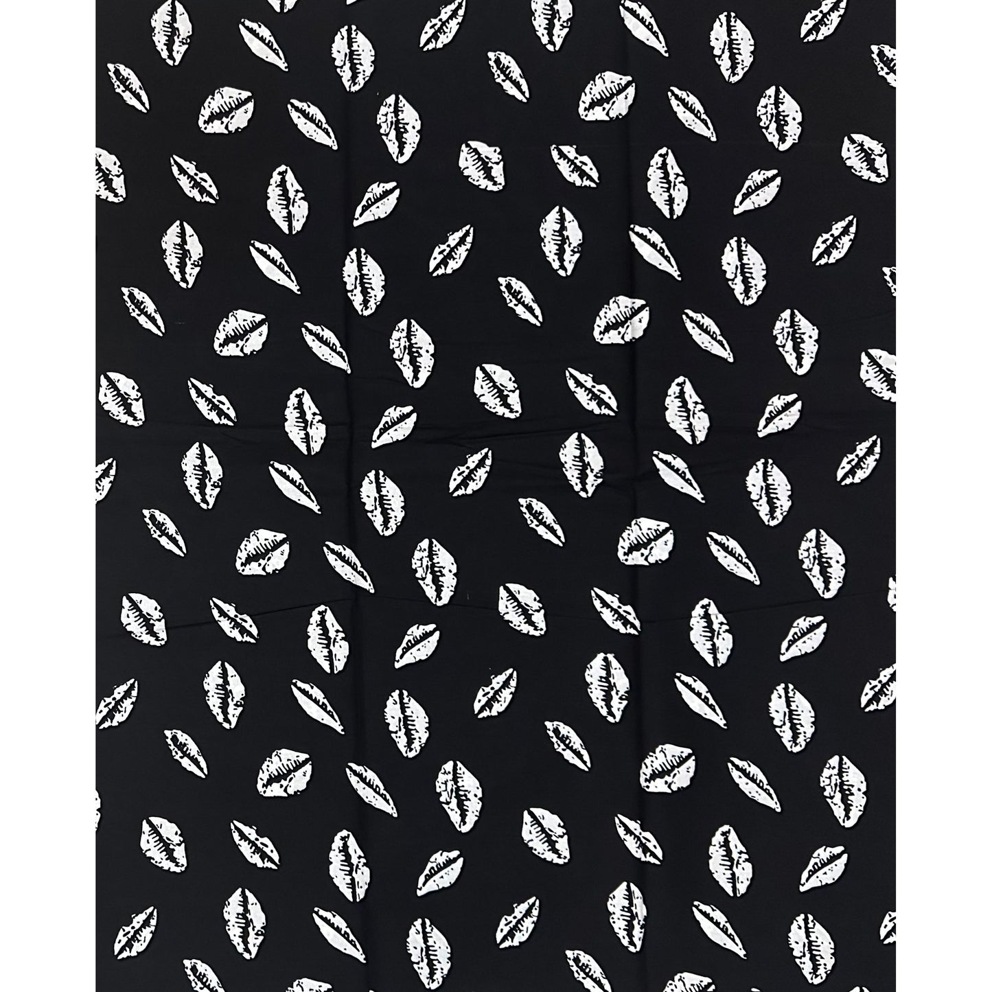 African Print Fabric/ Ankara - Black, White 'Worth Something' Design, YARD or WHOLESALE