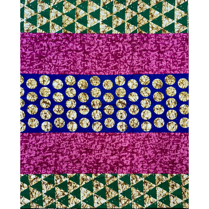 African Print Fabric/Ankara - Pink, Green, Brown, Blue ‘Buchi Bam' Design, YARD or WHOLESALE