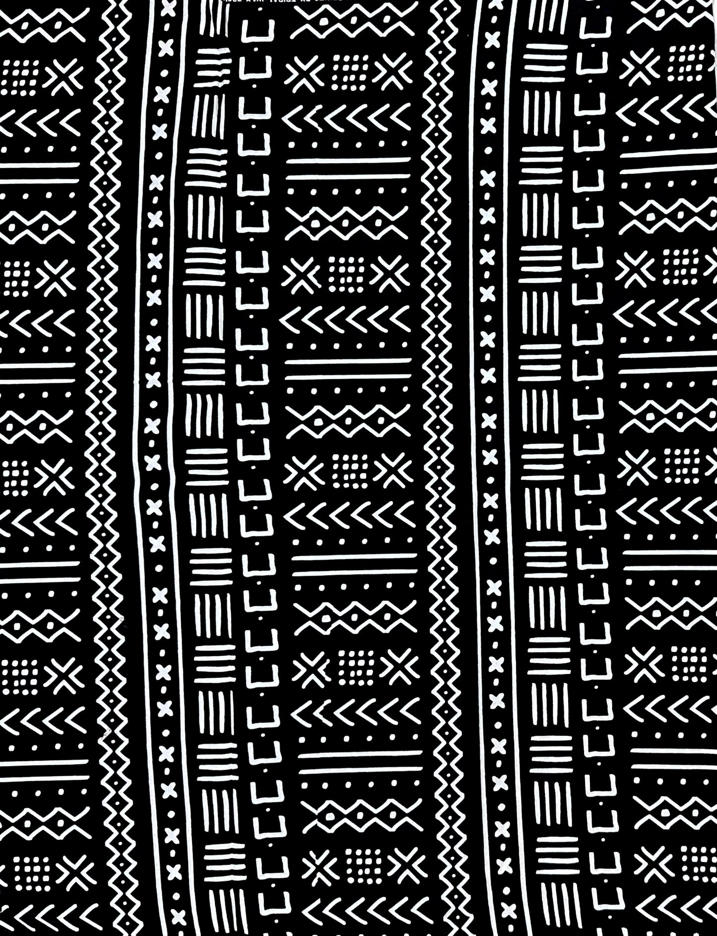 African Print Fabric/ Ankara - Black, White 'Kokoroko', Per Yard or Wholesale