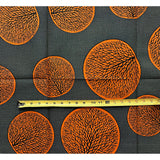 African Print Fabric/ Ankara - Orange, Black, Beige ‘Roots of Wisdom' Pattern