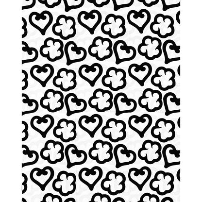African Print Fabric/ Ankara - Black, White 'Heart of the Matter', Per Yard or Wholesale