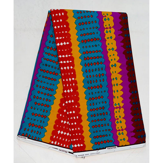 African Fabric/ Ankara - Teal, Gold, Purple, Sienna, Brown ‘Alinia' Design, YARD or WHOLESALE