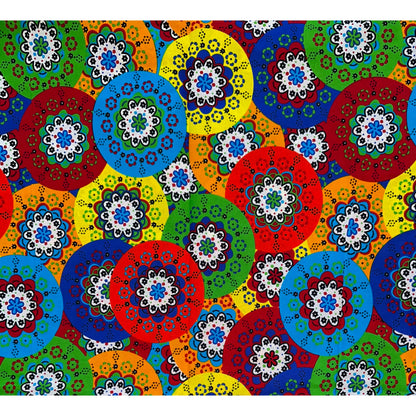 African Print Fabric/ Ankara - Multicolored 'If Happy Was A Fabric' Design, YARD or WHOLESALE